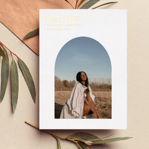 Invitation En Aluminium Arc photo minimaliste moderne Diplômé Véritable hu