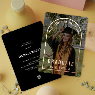 Invitation En Aluminium Arch moderne Photo chic Grad Party