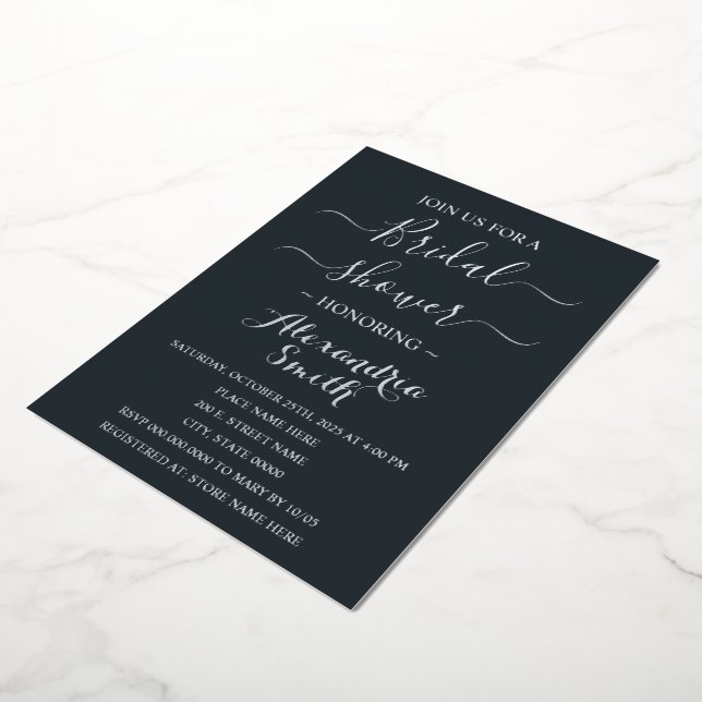 Invitation En Aluminium Argent Fête des mariées (Rotation)