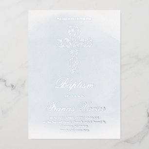 Invitation En Aluminium argent Saint-Croix Baptême