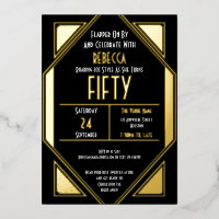 Art Déco 50e anniversaire Black Gold Real