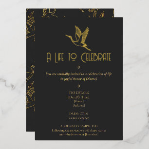 Invitation En Aluminium Art Déco filigrane or Mémorial de la grue