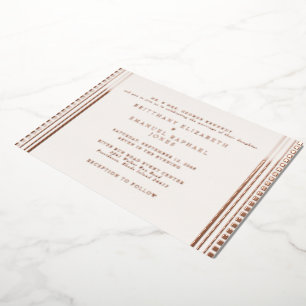 Invitation En Aluminium Art Déco Ivoire Rose Gold Papier D'aluminium