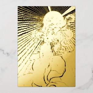 Invitation En Aluminium Art Nouveau Girl Avec Étoile Lumière Quinceañera