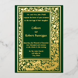 Invitation En Aluminium Art Nouveau Rose Vine Mariage frontalier