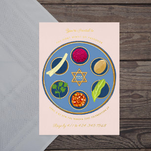 Invitation En Aluminium Assiette de Seder de Pessa'h Joyeux dîner de Pâque