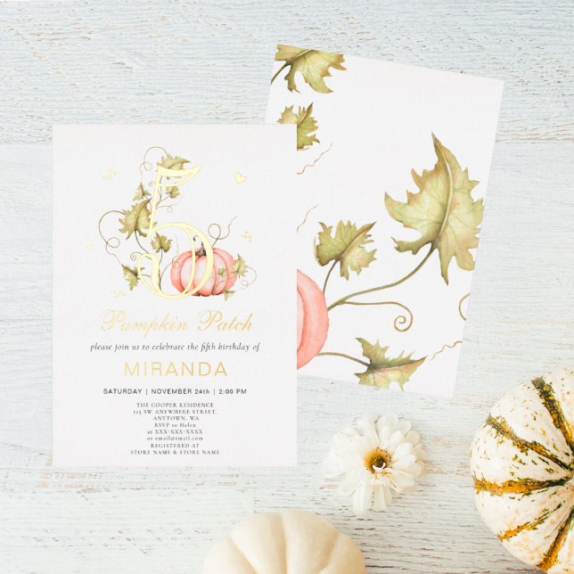 Invitation En Aluminium Automne Citrouille Patch Anniversaire Automne 5e A (I wish you happiness!!!)