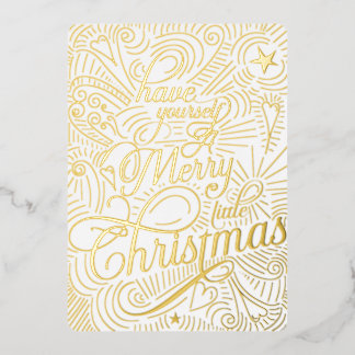 Invitation En Aluminium Ayez un joyeux petit Noël illustré