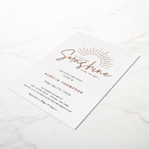 Invitation En Aluminium Baby shower Boho Sunshine