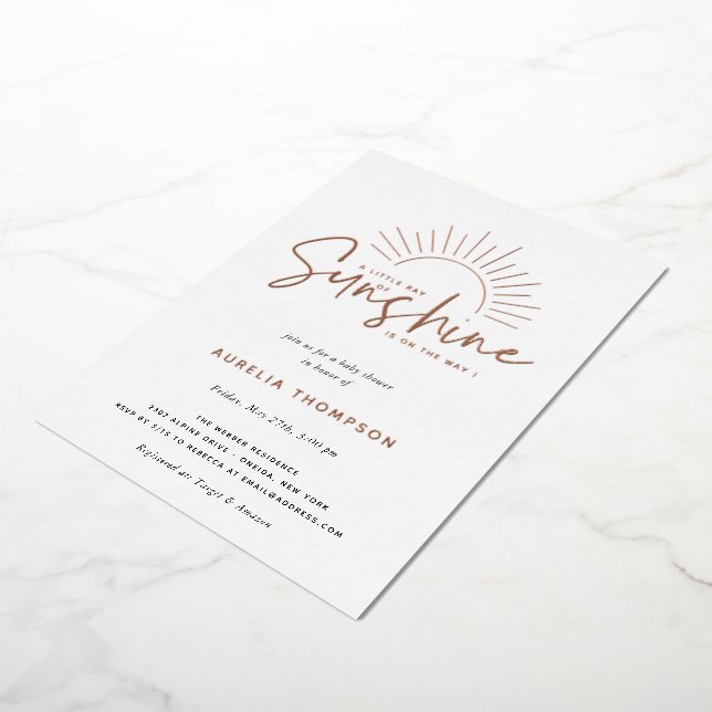Invitation En Aluminium Baby shower Boho Sunshine (Rotation)
