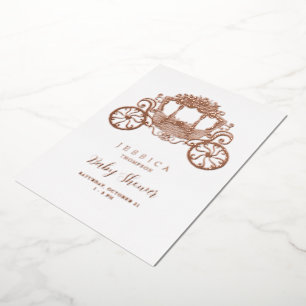 Invitation En Aluminium Baby-Shower de la Princesse en Route Rose Gold