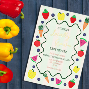 Invitation En Aluminium Baby shower de marché des fermiers cultivés locale