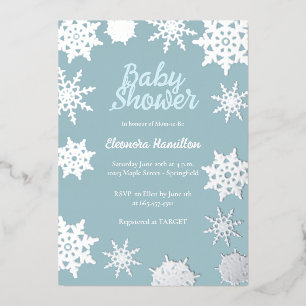 Invitation En Aluminium Baby shower d'hiver