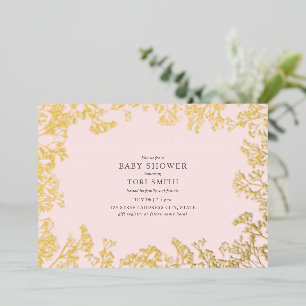 Invitation En Aluminium Baby Shower Fille Respiration de Bébé Rose