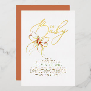 Invitation En Aluminium Baby Shower Mixte Automne en Terre Cuite