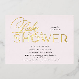 Invitation En Aluminium baby shower moderne et élégant