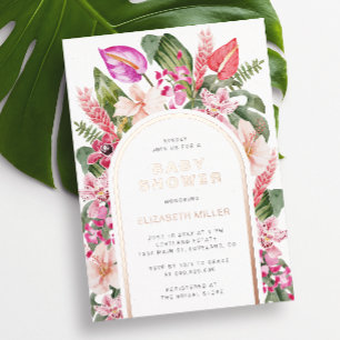 Invitation En Aluminium Baby shower tropical