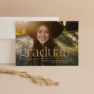 Invitation En Aluminium Baccalauréat simple avec photo graduation personna