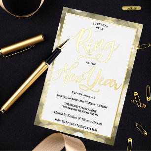 Invitation En Aluminium Bague Au Nouvel An   New Years Eve Party Real