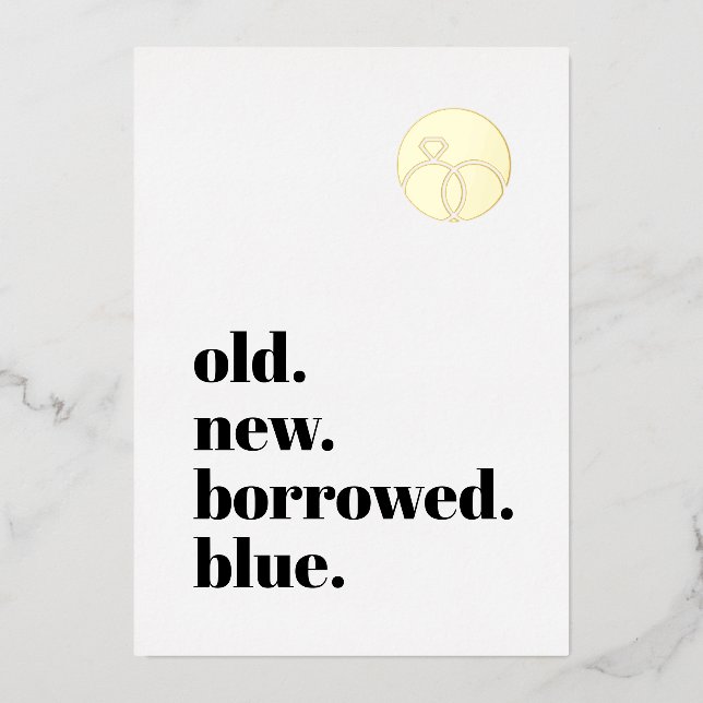 Invitation En Aluminium Bague de Fiançailles minimale Enregistrer la date  (Recto)