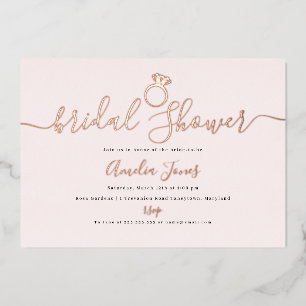 Invitation En Aluminium Bague Rose Pâle Rose Gold Mariage