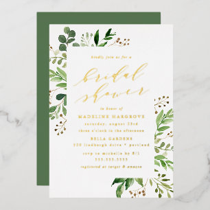 Invitation En Aluminium Baigneuse de verdure de mariage à l'aquarelle