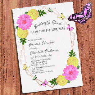 Invitation En Aluminium Baisers À Papillon Pour L'Avenir Mme Fête des mari