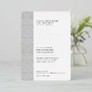 Invitation En Aluminium BAL GALA élégant moderne noir argenté