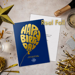 Invitation En Aluminium Balloons Lettres Logo Bleu Marine Anniversaire Ent