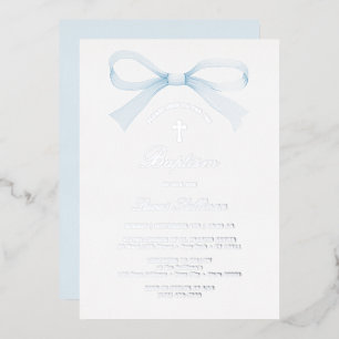 Invitation En Aluminium Baptême à l'arc bleu aquarelle