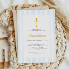 Invitation En Aluminium Baptême d'aquarelle bleu bébé