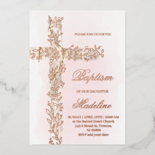 Invitation En Aluminium Baptême de la Sainte Croix