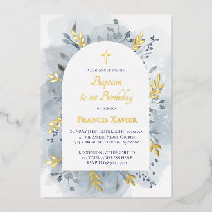 Invitation En Aluminium Baptême et premier anniversaire