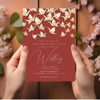 Beau Mariage de grue en papier Origami rouge