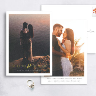 Invitation En Aluminium Belle Ampersand Photo moderne Enregistrer la date