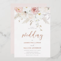 Belle Fleurs de Mariage Véritable Or Rose