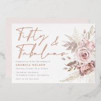Belles Fleurs Bleues 50e Anniversaire Rose Or