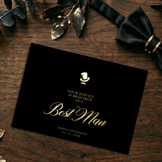 Invitation En Aluminium Best Man Funny Wedding Minimalist Proposal Card