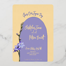 Invitation En Aluminium Beurre Jaune et Lilac Couleur Mariage de l'orchidé