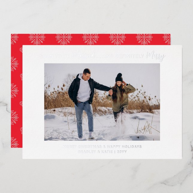 Invitation En Aluminium Bientôt Marié Engagé Joyeux Noël Mariage (Recto/Verso)