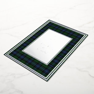 Invitation En Aluminium Black Watch Ancien Tartan original Argent