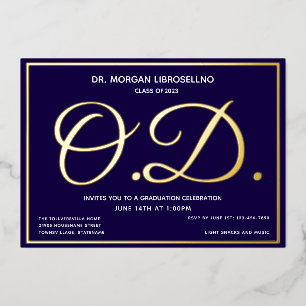 Invitation En Aluminium Bleu Gold OD graduation