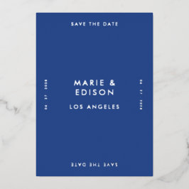 Invitation En Aluminium Blue ModernMinimalist Mariage simple Enregistrer l