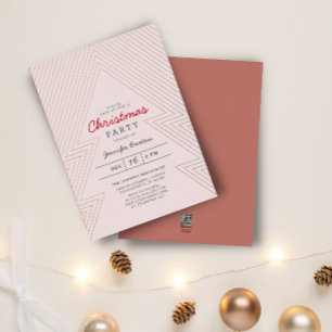 Invitation En Aluminium Blush de Noël moderne Fête Rose doré