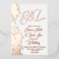 Blush doré fractal mariage pressé
