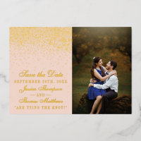 Blush Pink & Glam Confetti Photo Enregistrer La Da