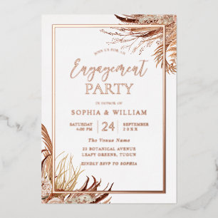Invitation En Aluminium Bohemian Boho Engagement Party Rose Gold