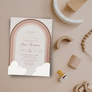 Invitation En Aluminium Boho Arc-en-ciel Arch Terreux Blush Fille
