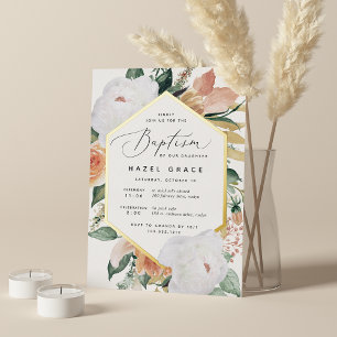 Invitation En Aluminium Boho Blooms Modern Floral Baptism