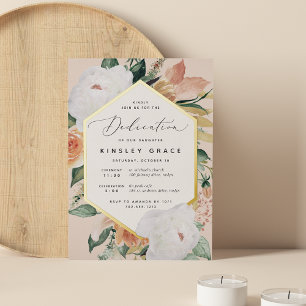 Invitation En Aluminium Boho Blooms Moderne Floral Baby Dedication